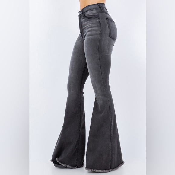 GJG Denim Denim - Made in USA Bell Botton Jeans in Vintage Grey NWT